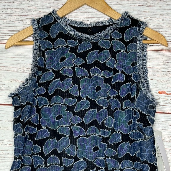NWT Julia Jordan Denim Blue Floral Appliqué Mini Dress Sz 4 - Picture 6 of 14